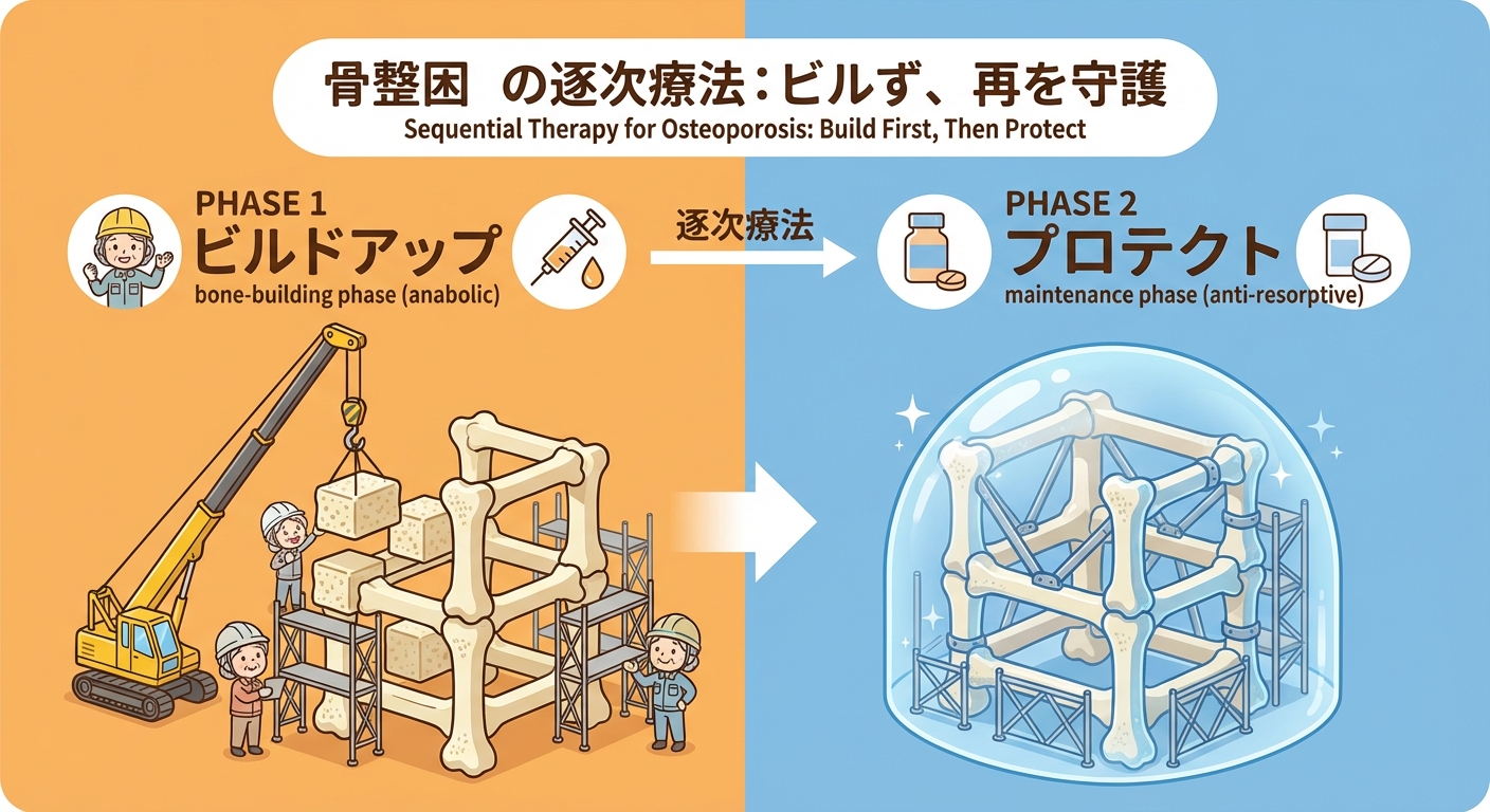 逐次療法：まず建て増し、次に補強